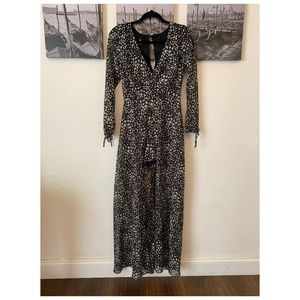 Romper with Sheer Long-Sleeves and Skirt